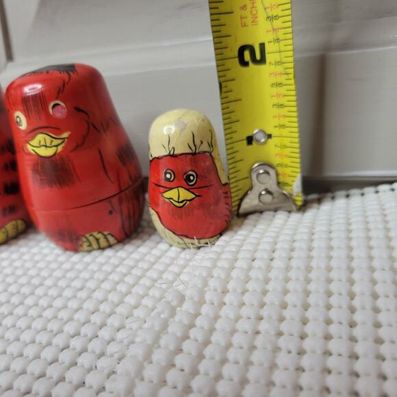 Nesting Birds (2) Red Cardinal & Blue Bird Wooden Nesting Dolls SEE DESCRIPTION - Picture 5 of 16